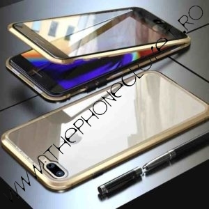 Husa 360 Magnetica iPhone 7 | 8 Plus Sticla Gold