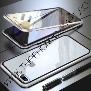 Husa 360 Magnetica iPhone 7 | 8 Plus Sticla Silver