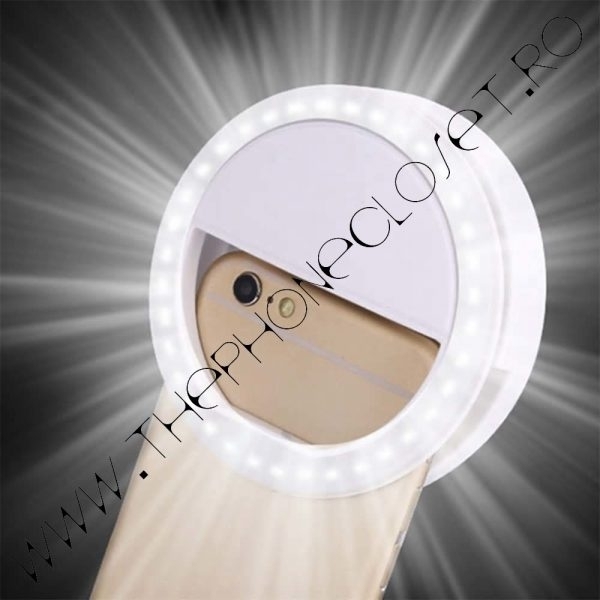 Inel Selfie Ring Light LED Alb