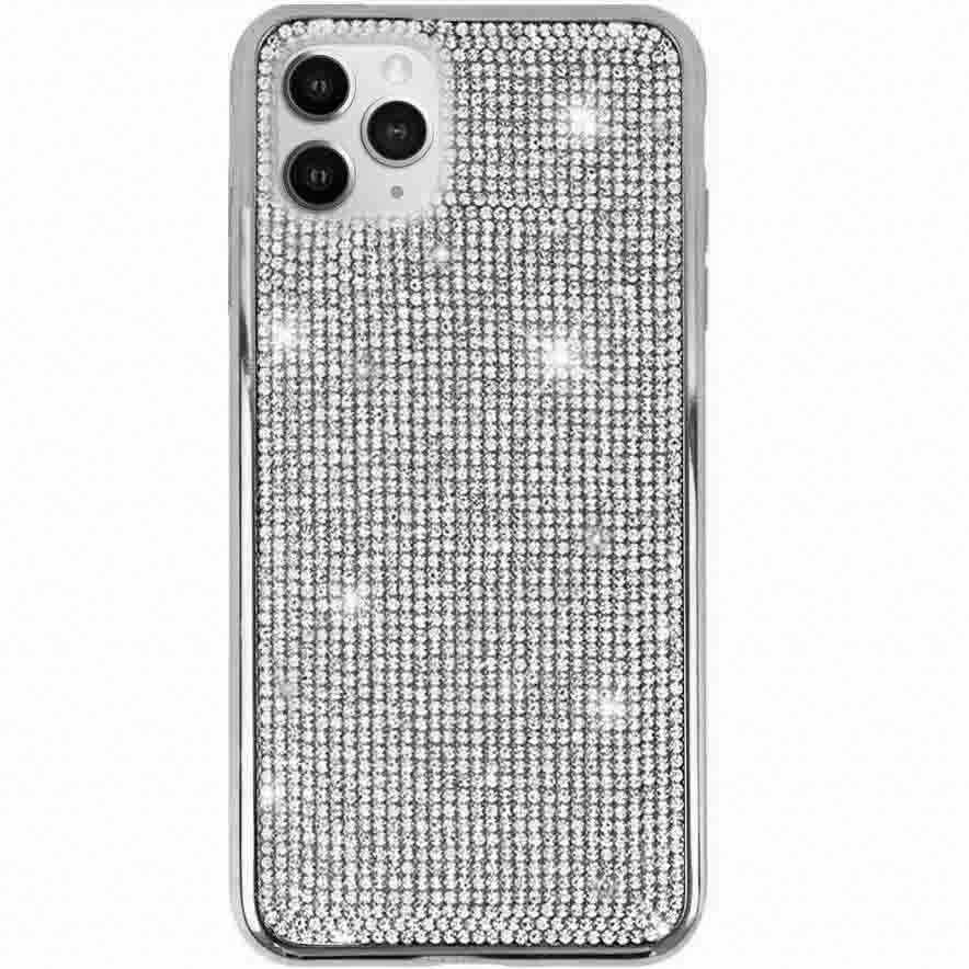 Husa cu Strasuri si Cristale iPhone PRO MAX Silver - The Phone